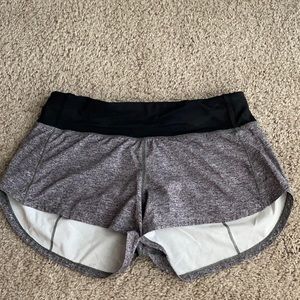 Lululemon Speed Up short - size 4. Heather gray/black. Barely worn